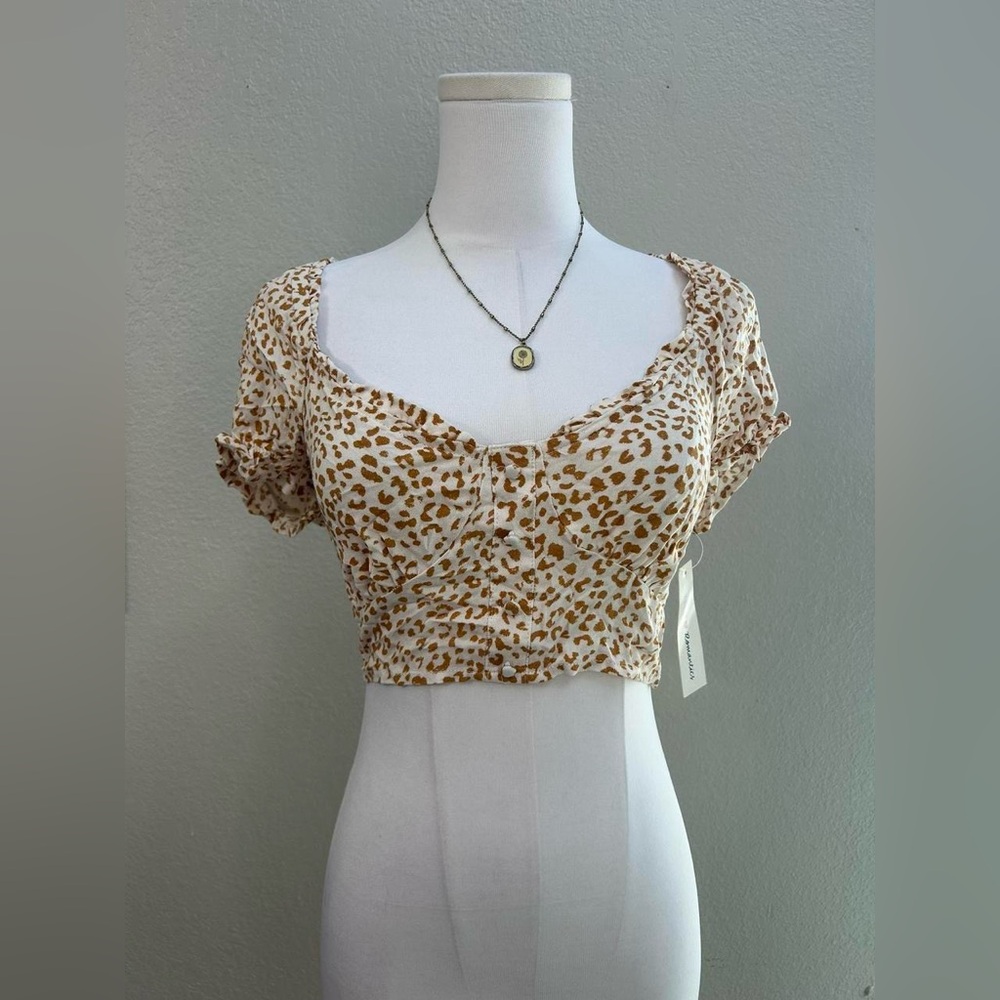Urban Romantics Leopard Print Crop‎ Top - Size M